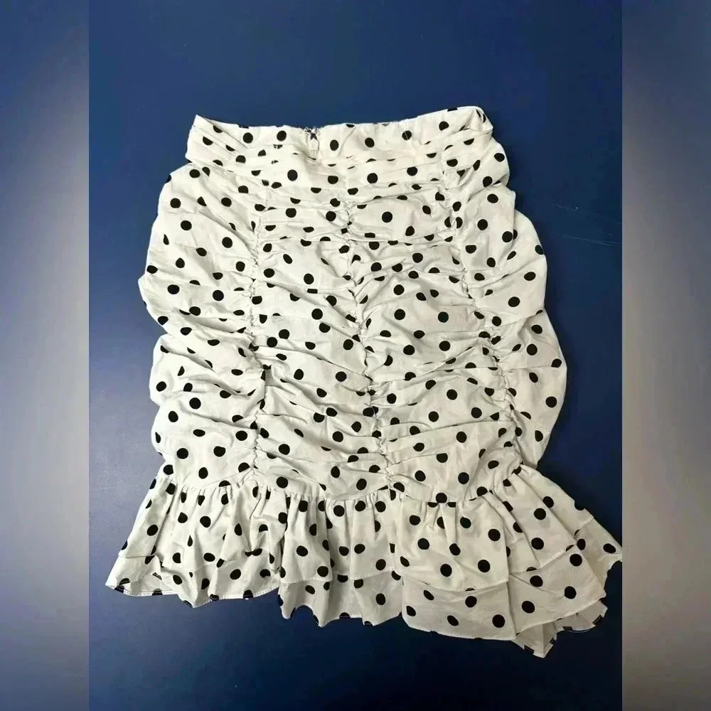 Asos white polka dot skirt size 4